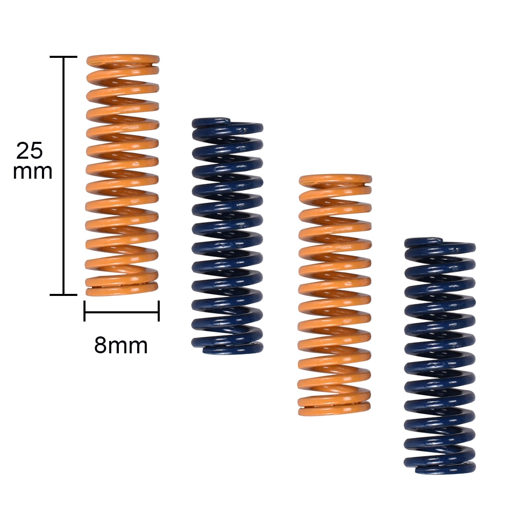 10pcs 3D Printer Parts Spring For Heated bed MK3 CR-10 hotbed Imported Length 25mm OD 8mm ID 4mm For 3D Printer