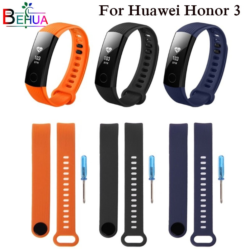 Sports Silicone Strap For Huawei Honor Band 3 smart bracelet Adjustment Band For honor band 3 belt with Repair Tool Replacement