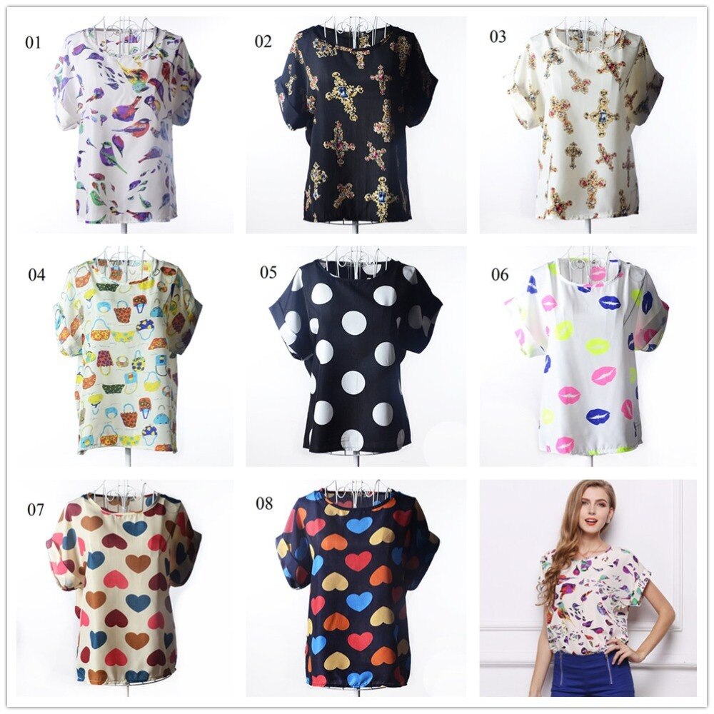 chiffon women Loose blouses print summer blusas body blouse Tops