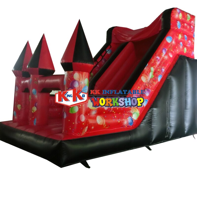 HD Balloon Printing Red PVC Children's Lovely Inflatable Castle slide, dry slide trampoline
