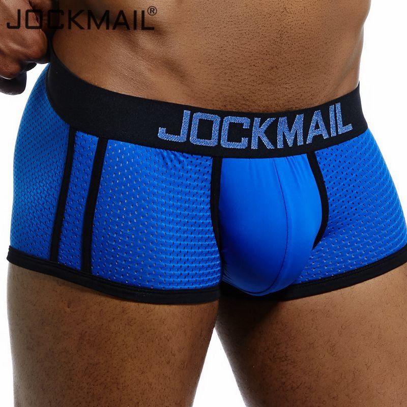 JOCKMAIL Brand Underwear Boxer Men Breathable Mesh Men's Boxers Male Underpants Sexy Gay penis pouch Panties Mens Trunks Pant