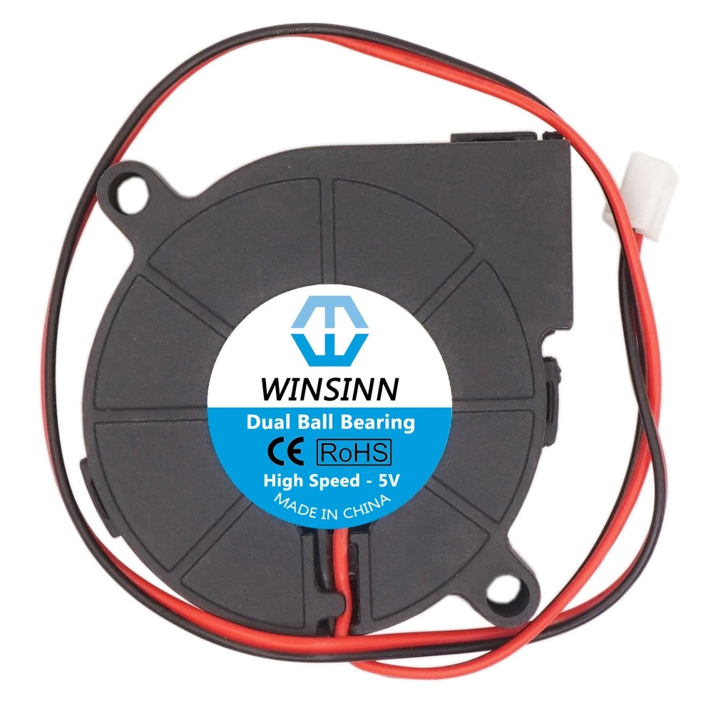 WINSINN 50mm Blower Fan Normal/Dual Ball Bearing/USB 5V 12V 24V 5015 Turbine Turbo 50x15mm – High Speed