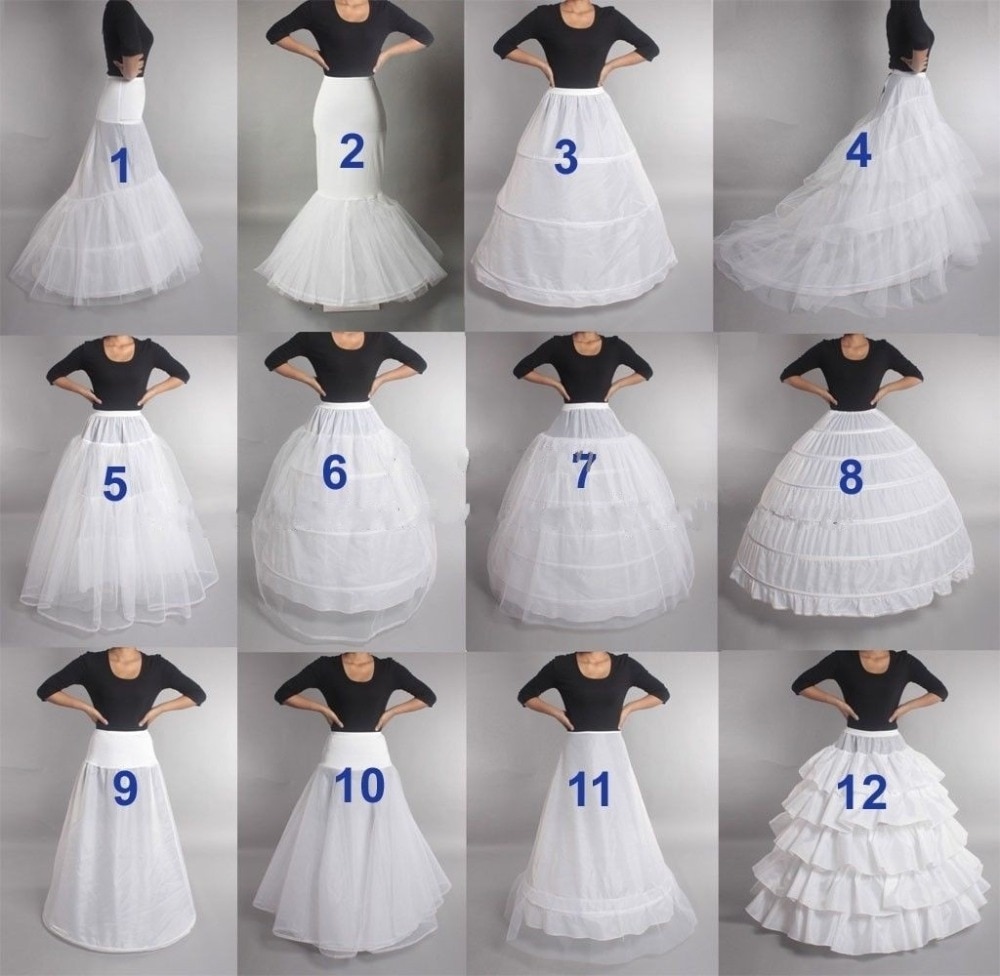 Hot Sell Many Styles Bridal Wedding Petticoat Hoop Crinoline Prom Underskirt Fancy Skirt Slip