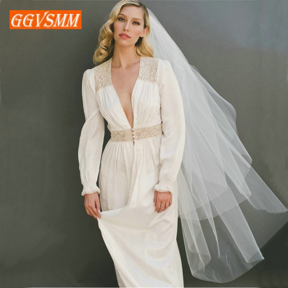 2020 Simple Women White Bridal Veils With Comb Two Layers Tulle Short 120cm Ivory Bride Veil Cut Edge Cheap Wedding Accessories