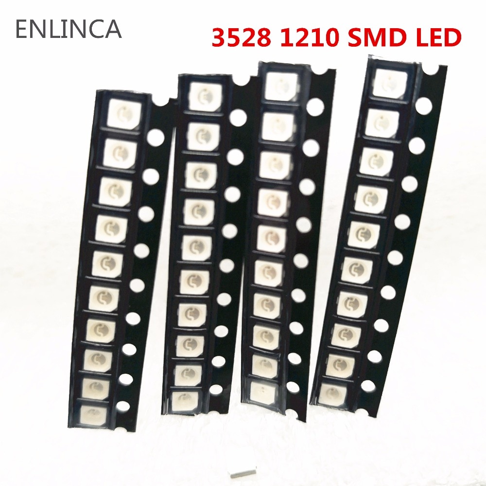 100pcs original Super Bright 3528 1210 SMD LED Red Green Blue yellow White Warm white LED Diode 3.5*2.8*1.9mm