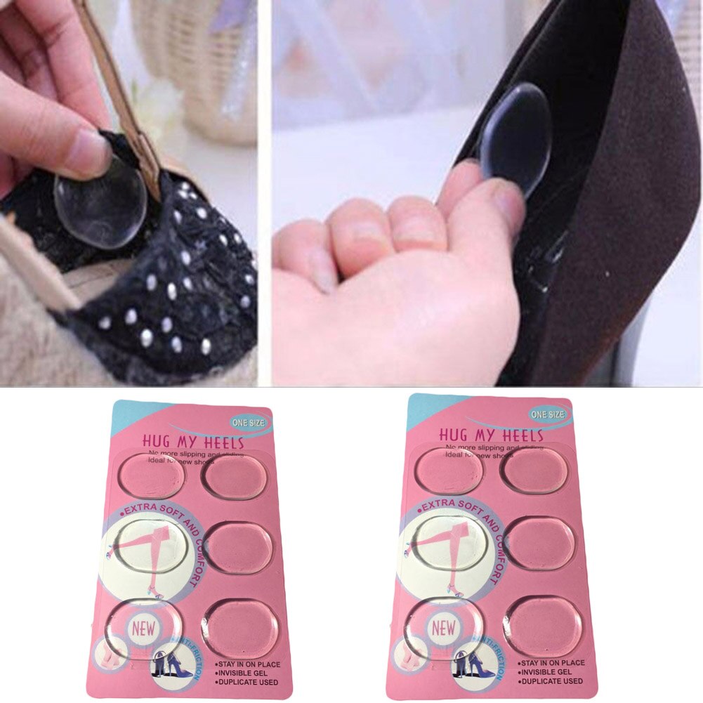 6PCS High quality Silicone Gel Soft Adhesive Antiskid Shoe Insole Insert Pad Cushion Feet Care Accessories Heel Grips Liner