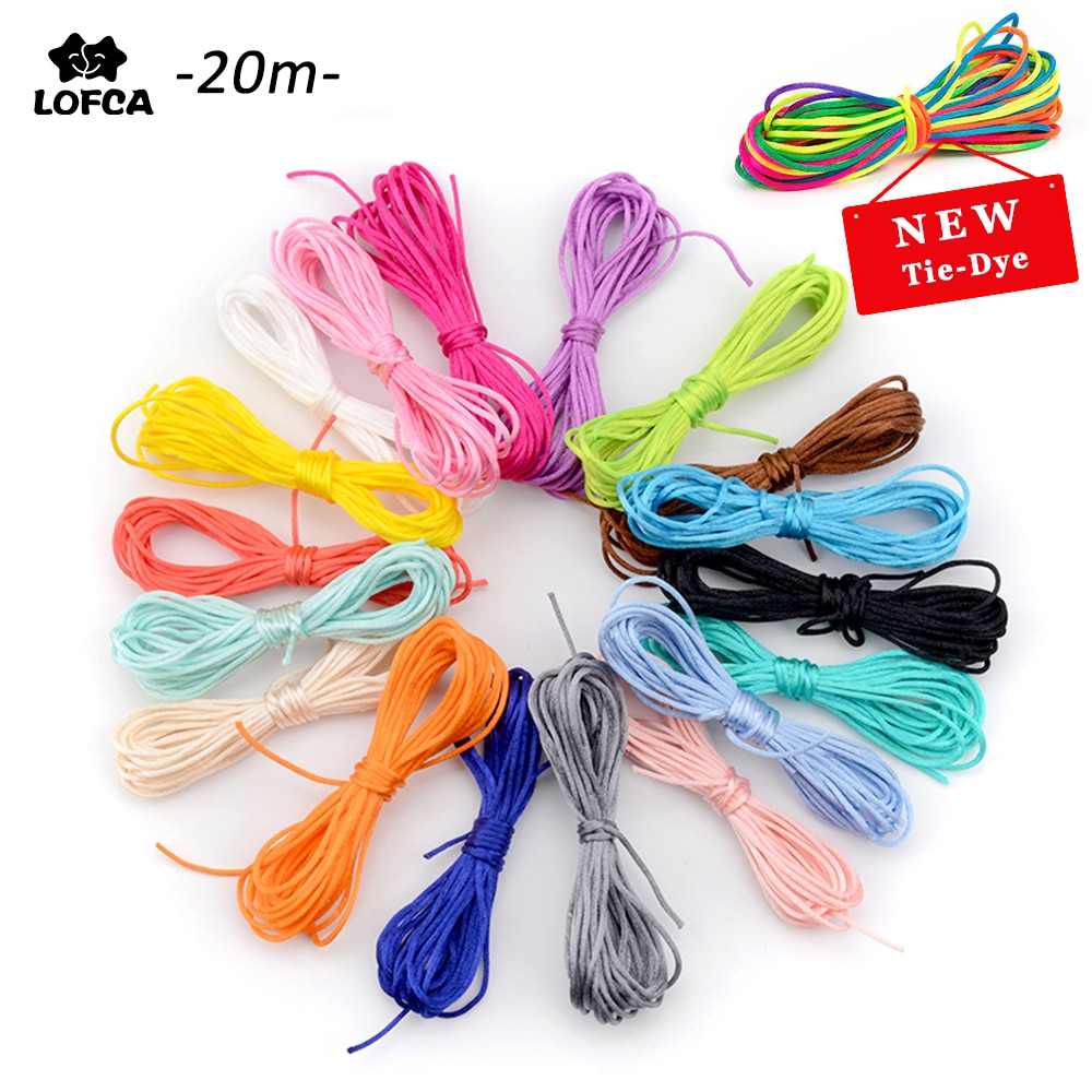 Wholesale 20m/lot Nylon Cord For Teething Necklace Making Satin Cords Pacifier Clip Chain Accessory String Baby Teething Toy DIY