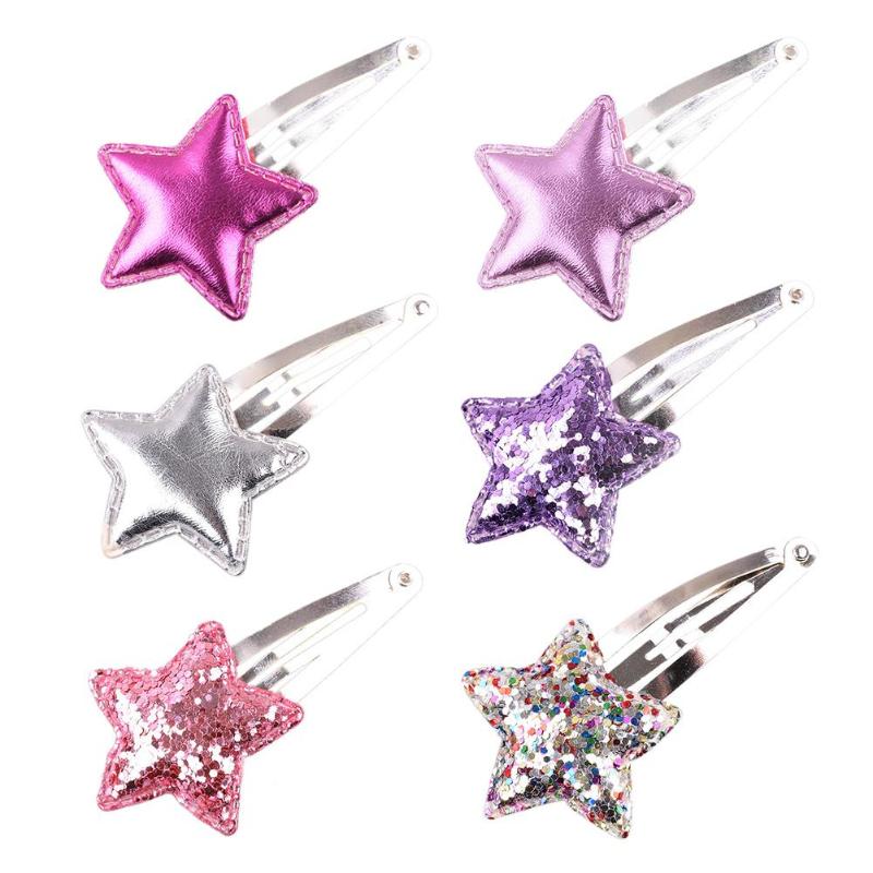 Girls Colorful Metal Snap Hair Clips with Little Silver mini Snap Hair Head Clips Pins Sleepies Hair Slides School