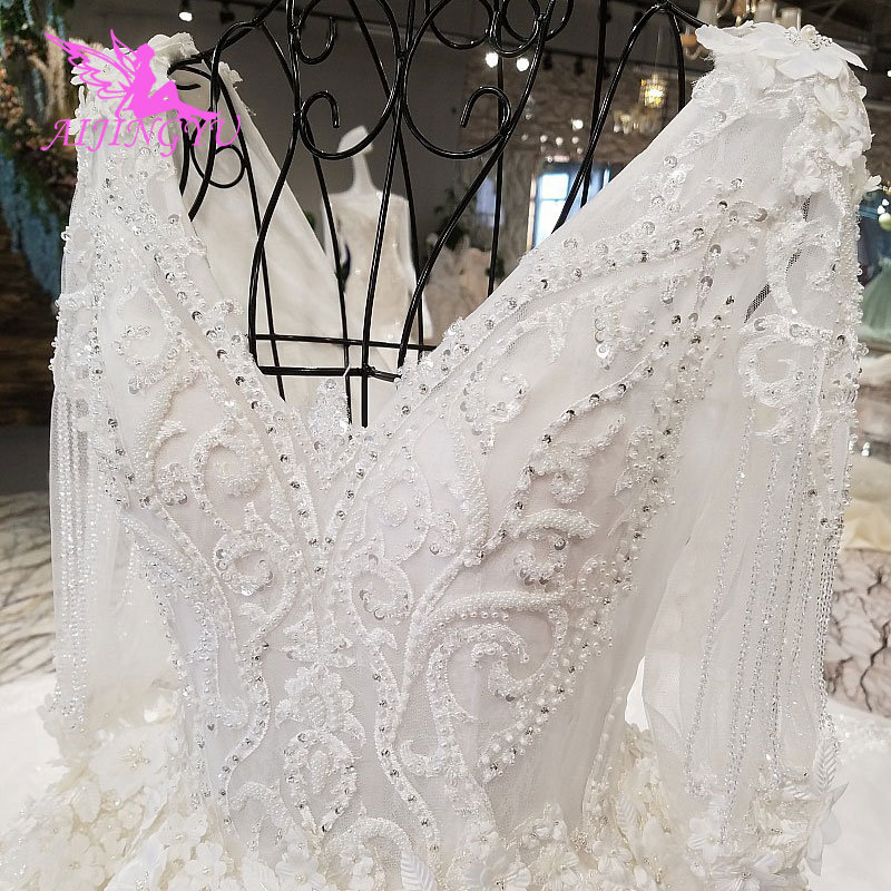 AIJINGYU Long Sleeve Wedding Dress engagement Sleeve Gowns Supplies Store With Sleeves Vintage Lace Gown For Sale Wedding Luxury