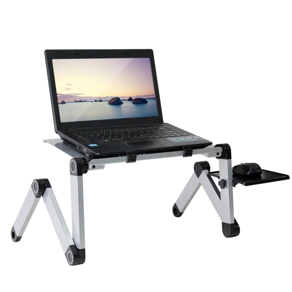 Portable Adjustable Aluminum Laptop Desk Stand Table Vented Ergonomic TV Bed laptop stand Working Office PC Riser Bed Sofa