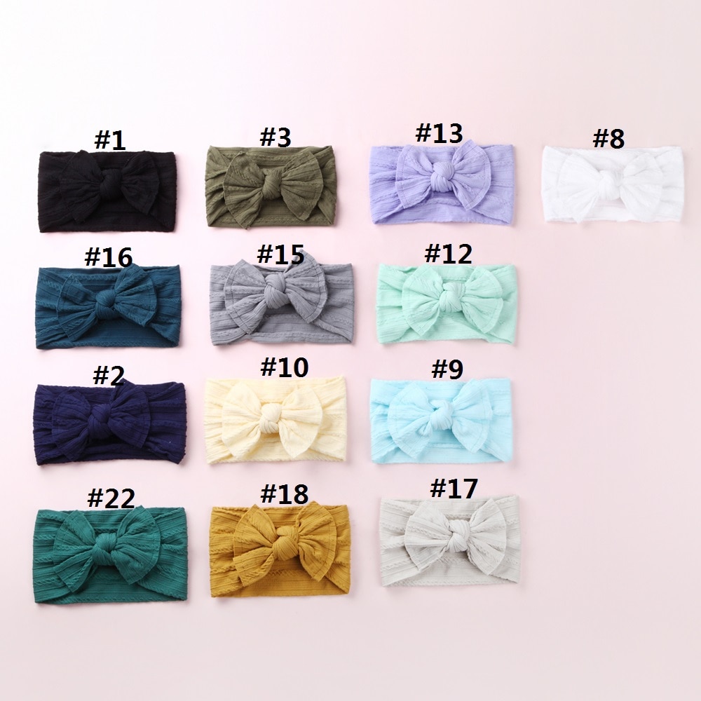 Bulk Cable Knit Nylon Bow Headwraps,Ribbed Headbands Knot Bow nylon headbands,Kids Girls Hair Accessories DHL Free 100 pcs/lot