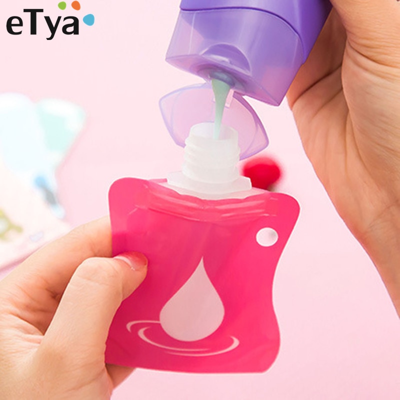 eTya Small Makeup Cosmetic Face Cream Bag PVC Empty Fruit Shampoo Shower Make Up Wash Bath Container Bottle Travel Accessories
