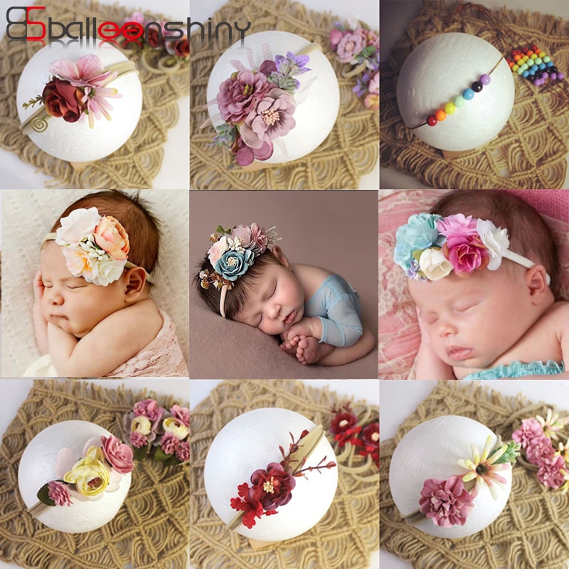 BalleenShiny Princess Flower Headband Newborn Baby Boy Girl Artificial Floral Photography Prop Hair Accessories Infant Headwear