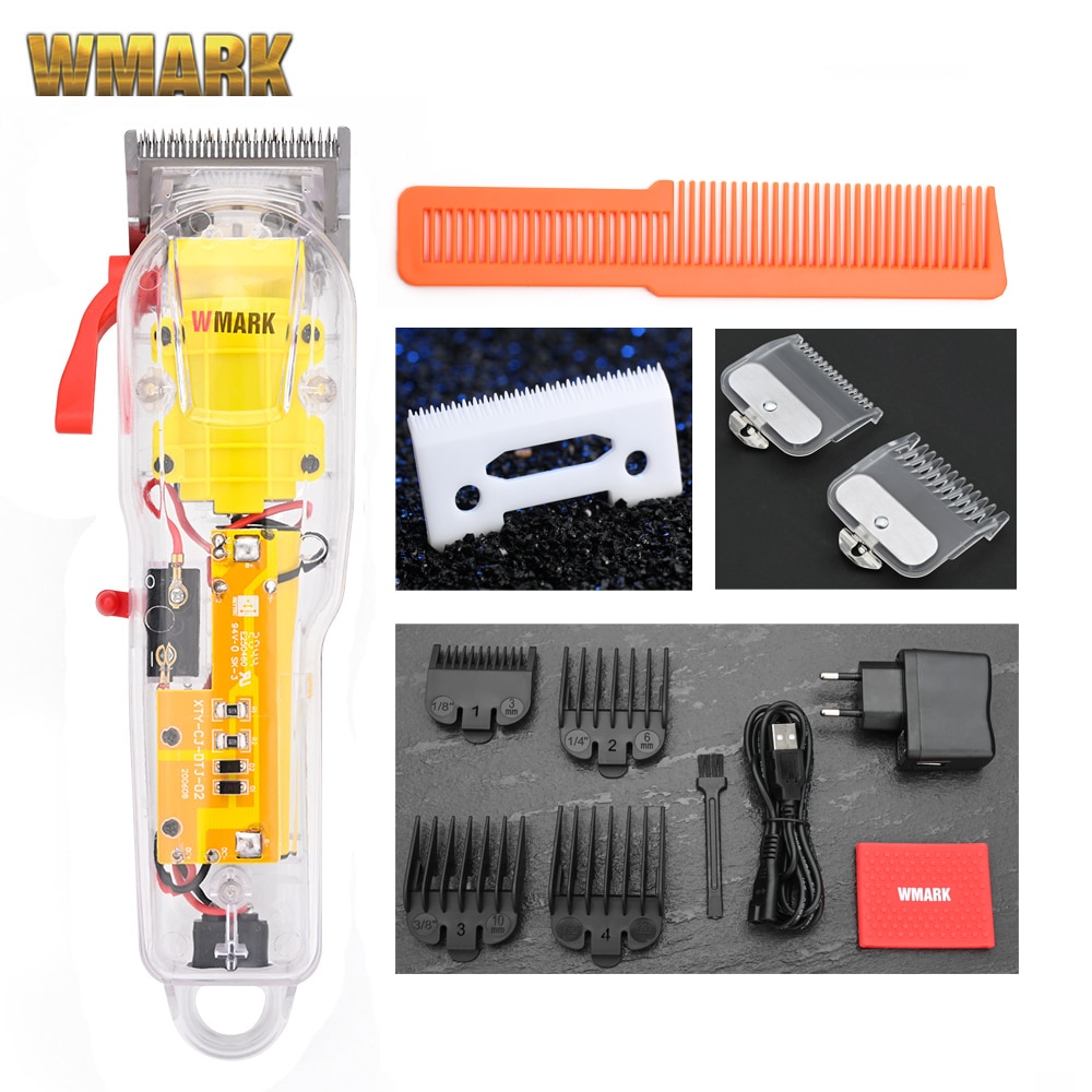 2021 WMARK NG-108 Hair Cutting Machine Transparent Style Professional Rechargeable Clipper Cord & cordless Hair Trimmer