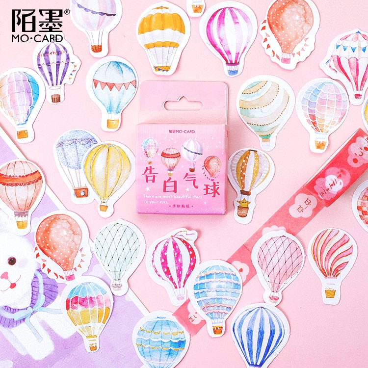 45pcs/pack Love Story Balloon Diary Stickers Kawaii Diy Scrapbooking Decoration Stationery Sticker Supplies