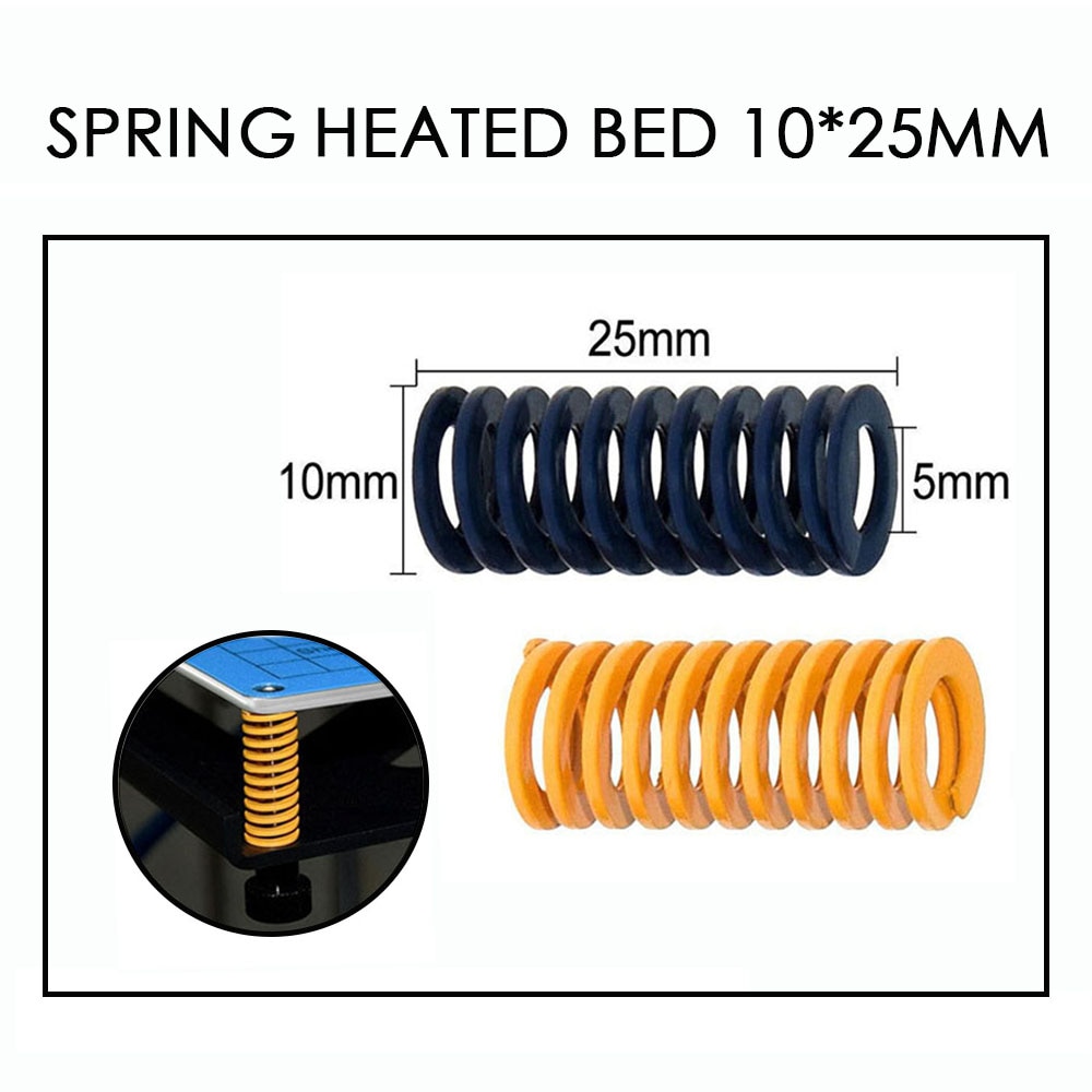 4pc/10pcs 3D Printer Parts Spring Heated Bed 10*25MM Hot Plate 3D Printer accessories Reprap Imported For Ender 3 CR10 MK2B MK2A