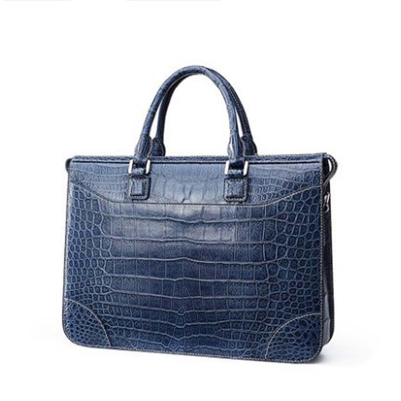 gete new New Crocodile leather men's bag bay crocodile skin handmade men handbag men's business men Briefcase computer Bag men