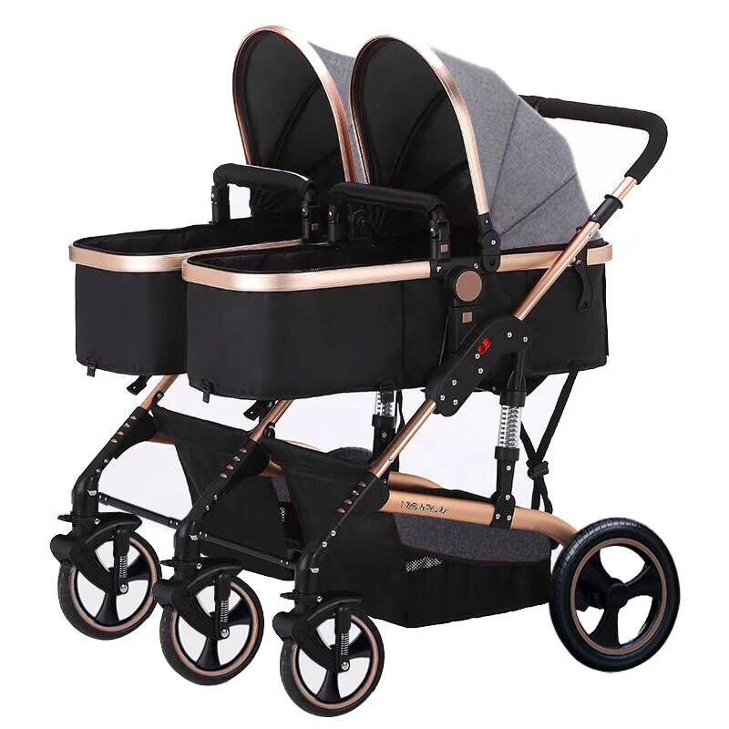 Babyfond can sit reclining high landscape twin stroller lightweight folding stroller