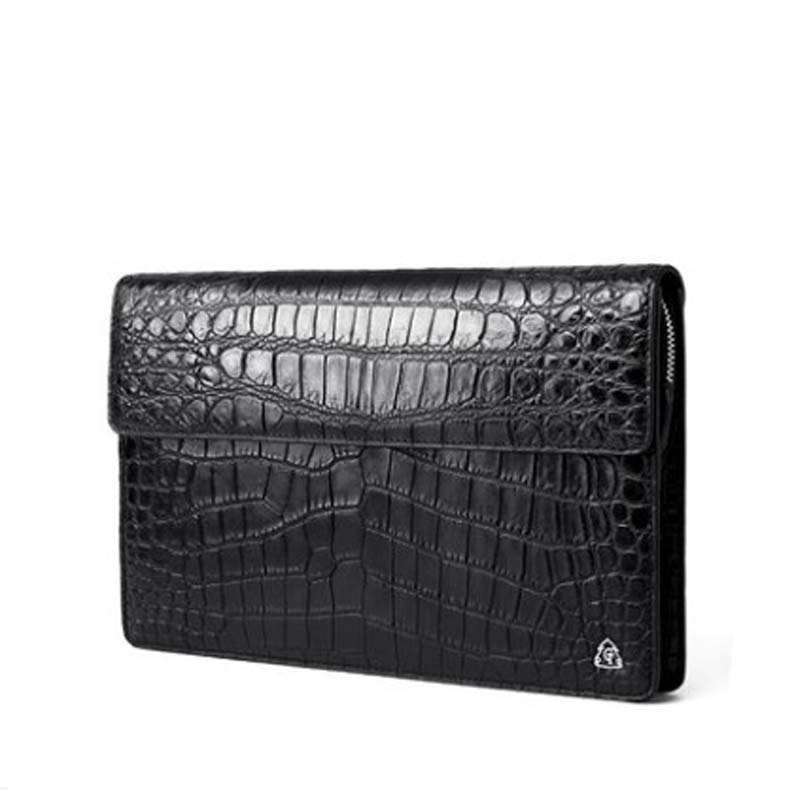 gete New crocodile skin men clutch bag men's crocodile leather bag large capacity crocodile leather men hand bag men clutch bag