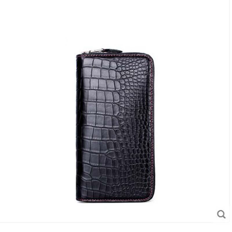 gete new Import crocodile skin men wallet men long zipper hand bag fashion luxury handmade crocodile leather men clutch bag