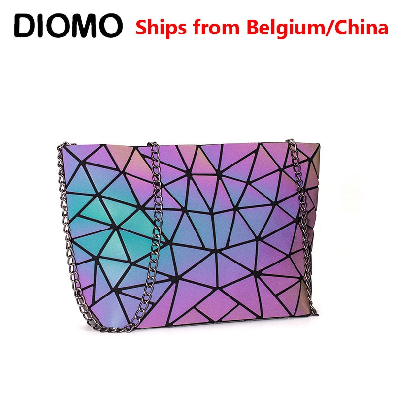 DIOMO Messenger Bag Women's Chain Bag 2020 Fashion Luminous Geometric Sling Bag Sac Femme Shoulder Strap Female Bolsas Feminina