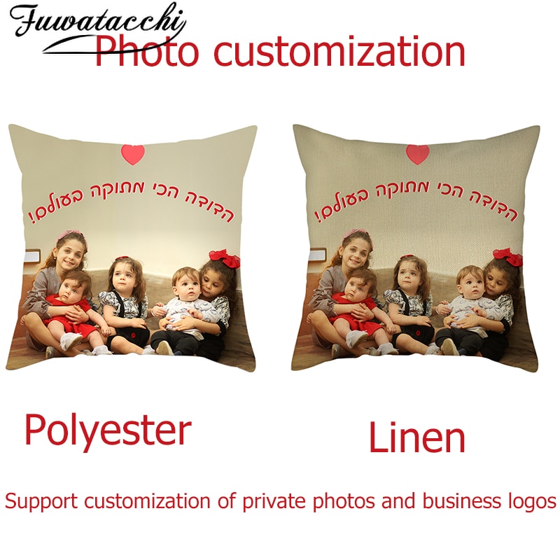 Fuwatacchi Design Cushion Cover Personalized Life Photo Customize cojin personalizad for Home Decorative Pillow Cover Pillowcase