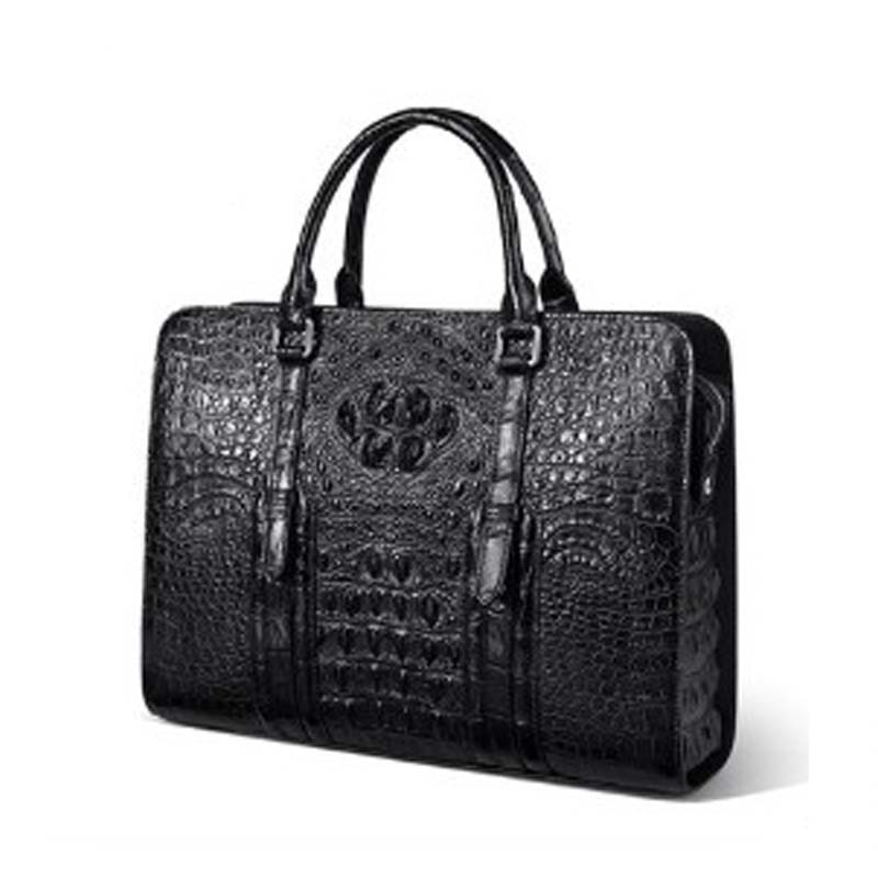 gete new Import crocodile leather men handbag for man Thai leather combination lock business bag for man horizontal style