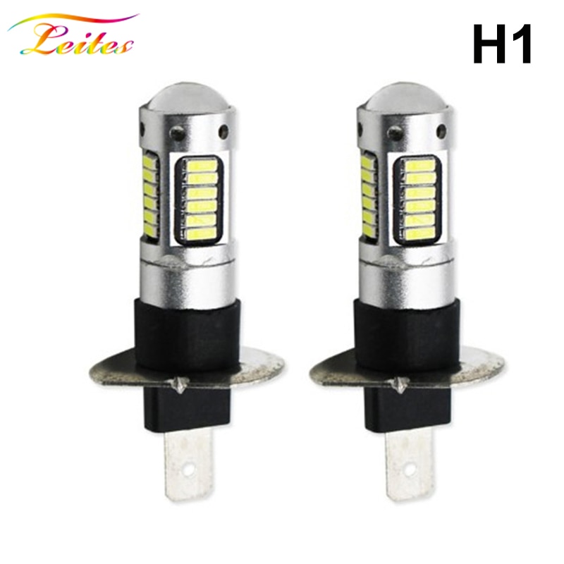 2Pcs Super Bright H1 H3 LED Bulb 30 4014SMD Car Fog Lights 6500K White Driving Day Running Lamp Automobiles Bulbs