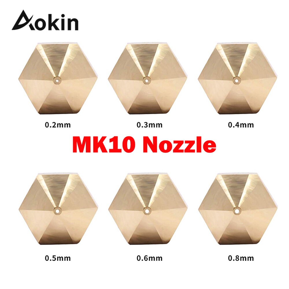 1Pcs MK10 Nozzle For 3D Printer M7 Thread Brass 0.2/0.3/0.4/0.5/0.6/0.8/1.0mm 1.75mm Filament For MK10 Extruder