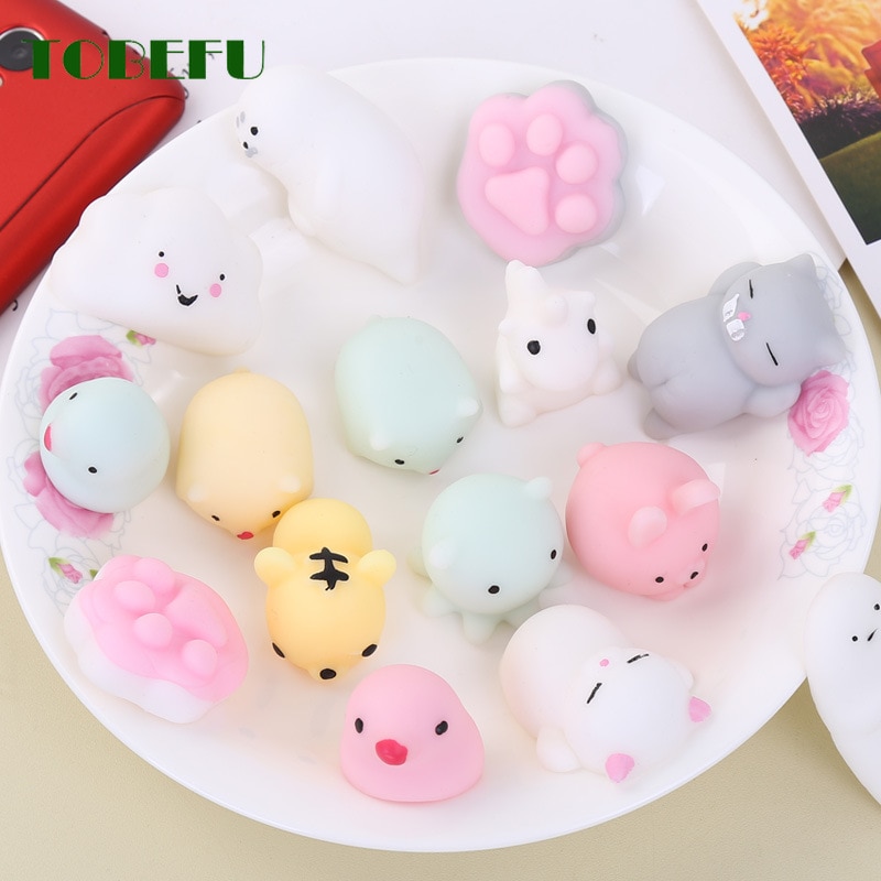 TOBEFU Mini Change Color Squishy Cute Cat Antistress Ball Squeeze Rising Soft Sticky Stress Relief Funny Gift Toys