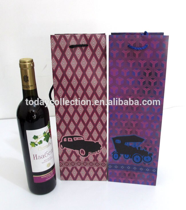 Red wine bottle gift paper bag