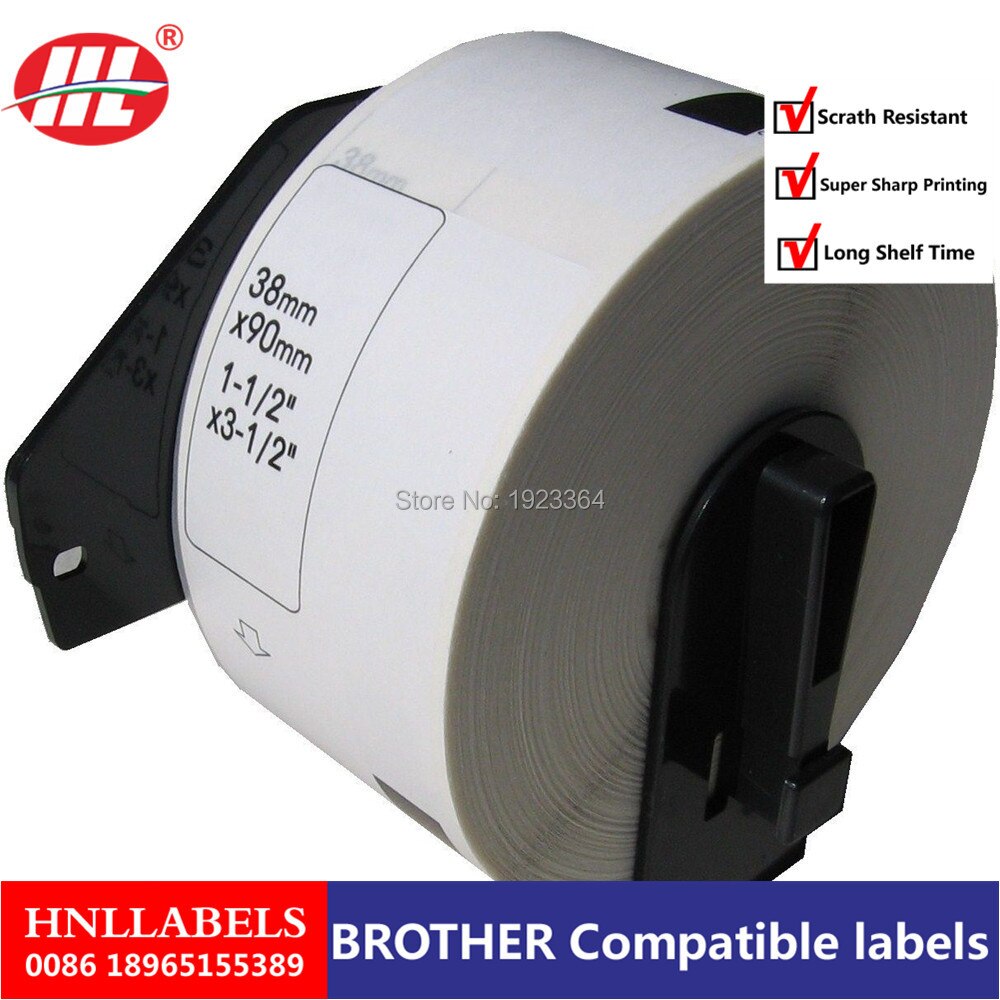 200X Rolls Compatible DK-11208 Label 38mm*90mm*400Pcs/Roll Compatible for Brother Label Printer