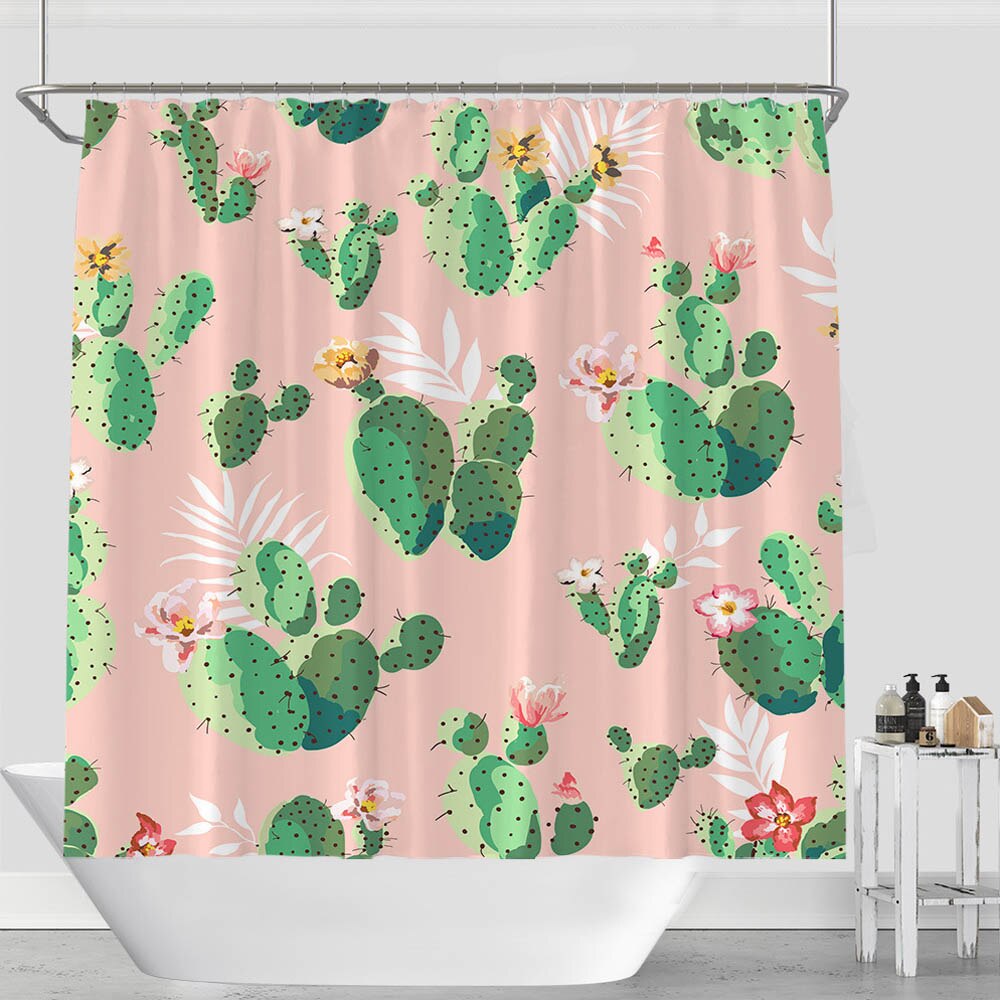 Polyester Cactus Curtain Wraps Wholesale Blanks Pink Cacatus Decoration Cloth Shawl Gift DOM1061217