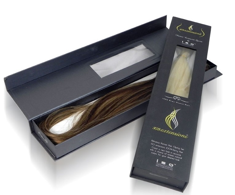 High quality creative printed paper cardboard virgin hair extension packaging box