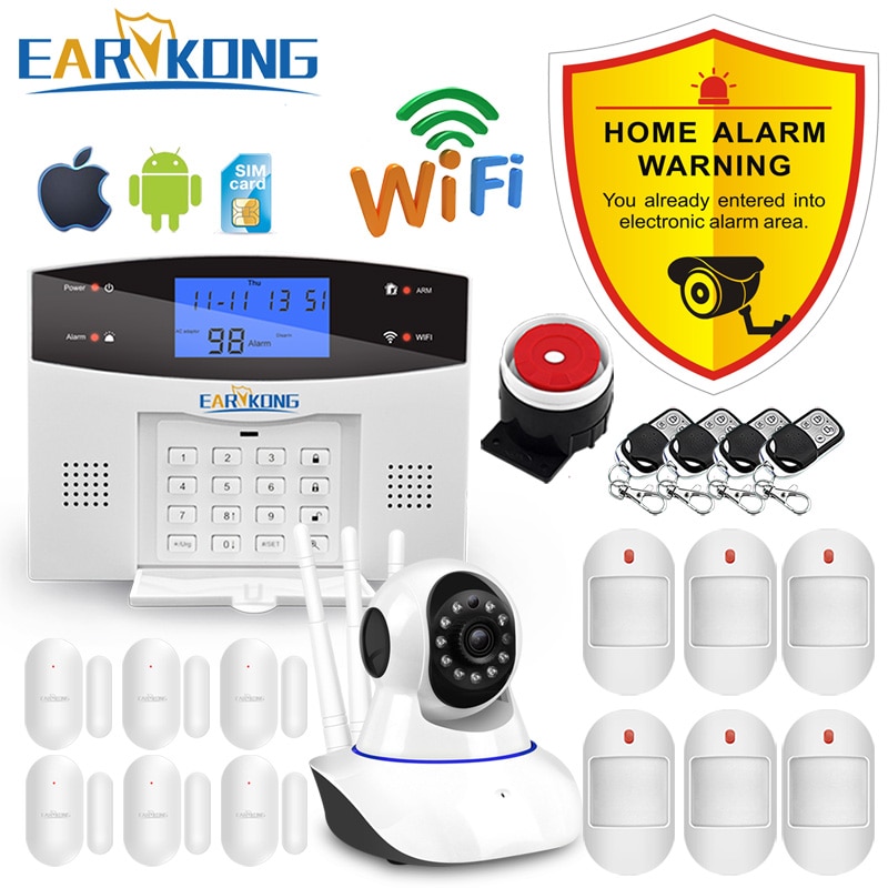 Wifi GSM PSTN Alarm System Wireless & Wired Detectors Alarm Smart Home Relay Output APP English/Russian/Spanish/France/Italian