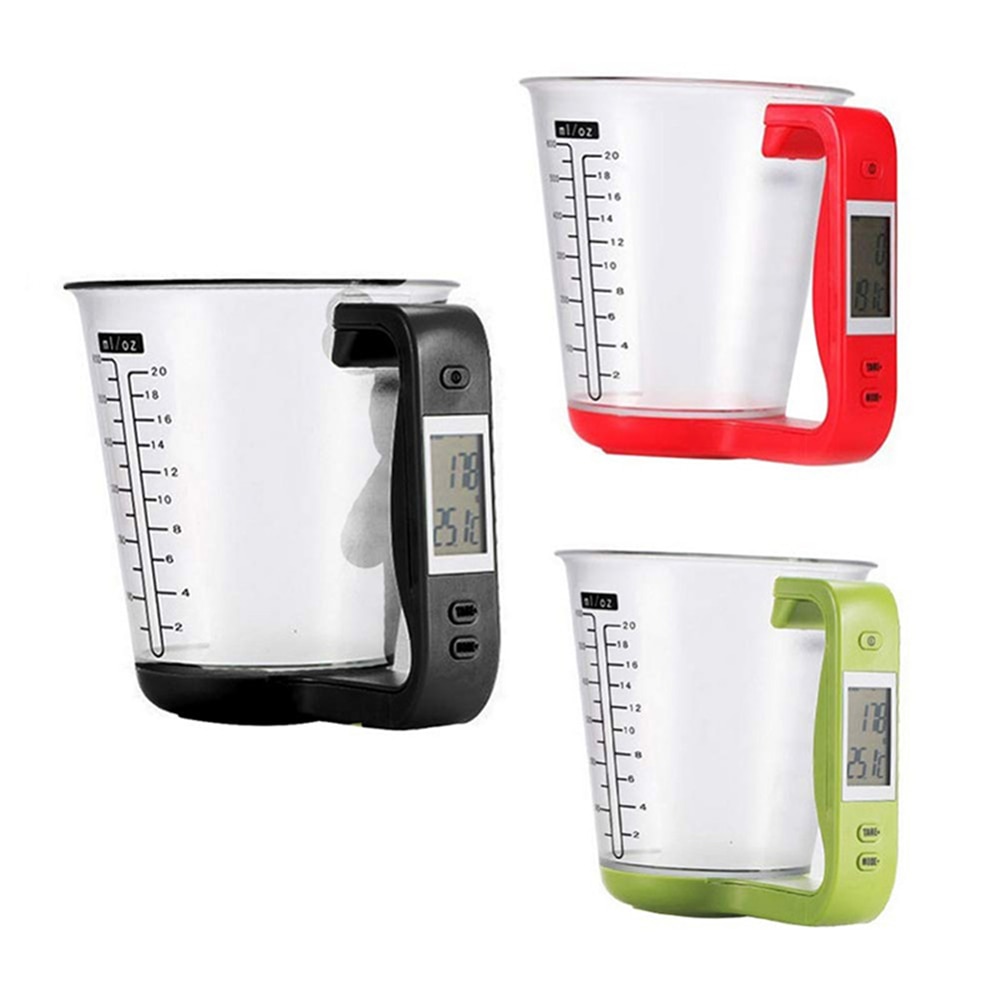 New Kitchen Measuring Cup Digital Electronic Scale With LCD Display Multifunctional Temperature Liquid Measurement Cups Dropship