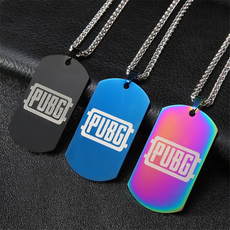 Hot New Anime Game PUBG Necklace Cosplay Costumes Badge Stainless Steel Pendant Dog Tag Necklace Metal Artware Gift