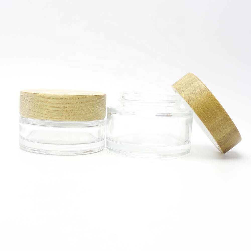 30g clear bamboo cosmetic jar for face cream