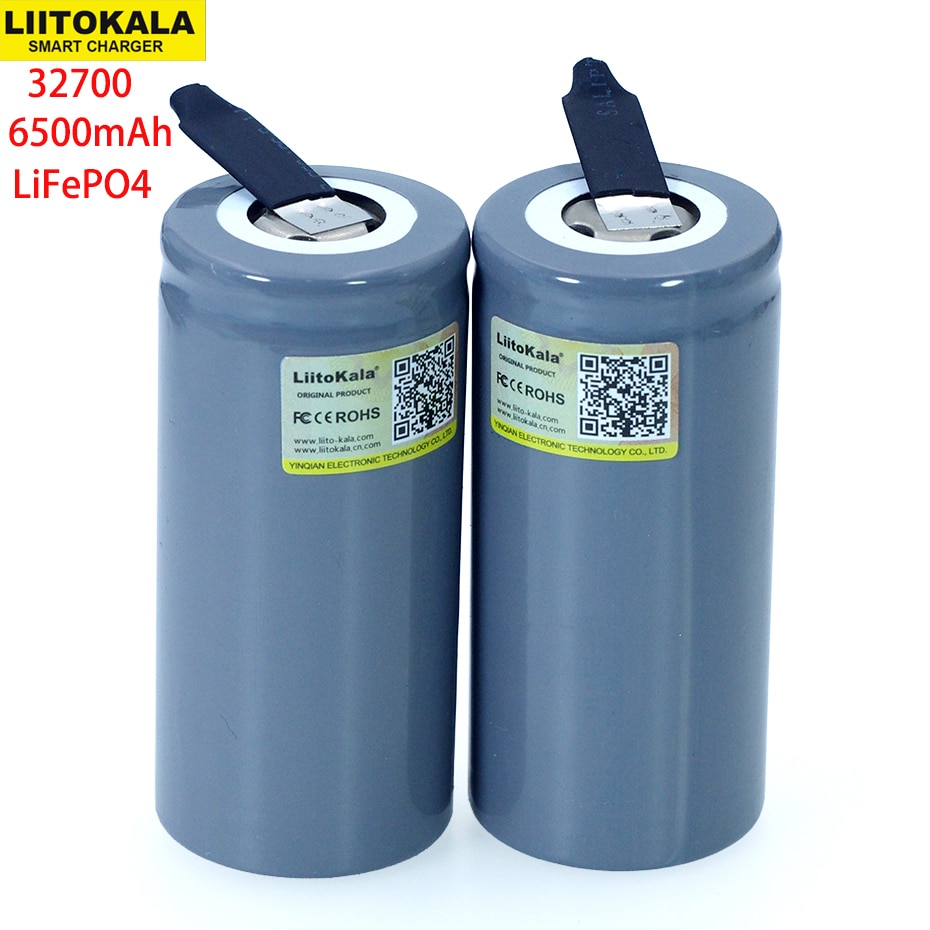 LiitoKala 3.2V 32700 6500mAh LiFePO4 Battery 35A Continuous Discharge Maximum 55A High power battery+DIY Nickel sheets