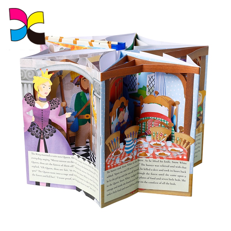 Children books 3D design printing custom size paperboard kids learning cardboard story book