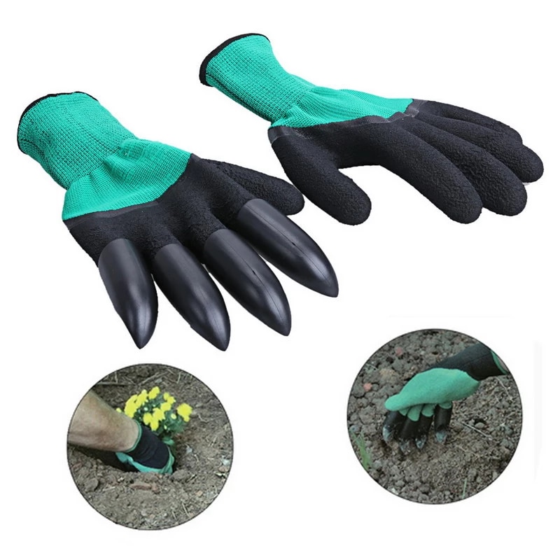 Work Gloves Garden Gloves with Claws 4 ABS Plastic Gardening Digging Planting Durable Waterproof Work Glove Outdoor Gadgets