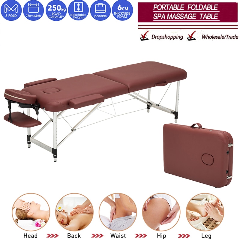 Folding Beauty Bed Professional Portable Spa Massage Tables Lightweight Foldable with Bag Salon Furniture Aluminum alloy