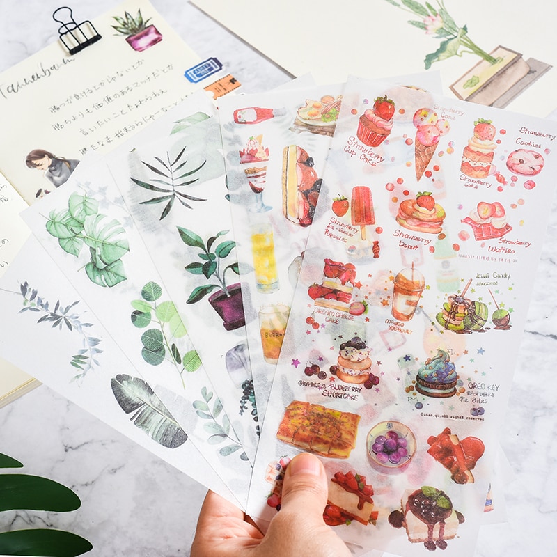 3pcs/set 2019NEW Cartoon Flowers Leaves Sticker DIY Diary Decor Stickers Scrapbook cute Stationery journal Supplies