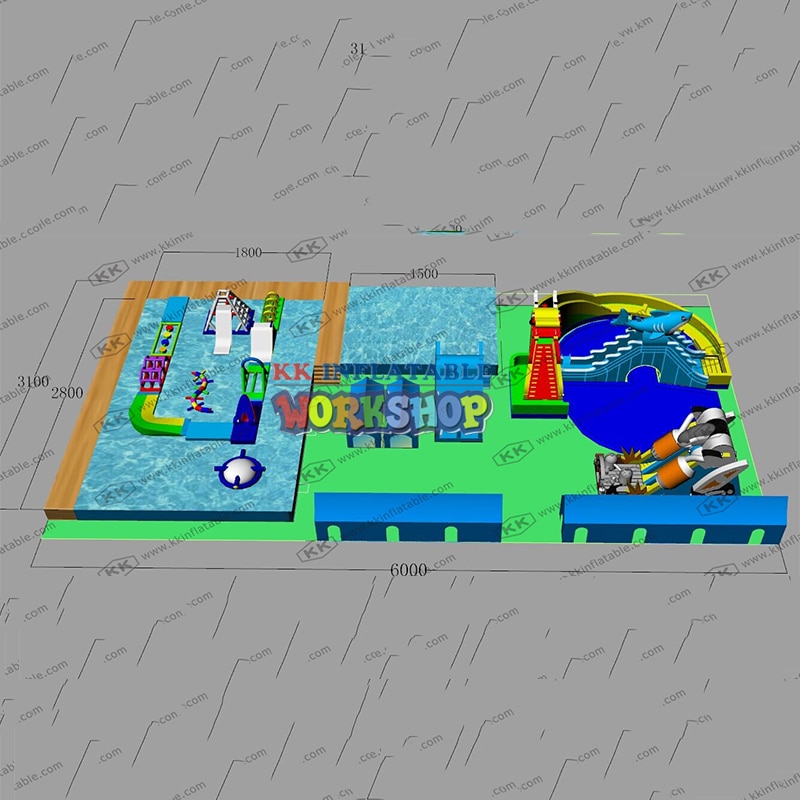 Customized OEM ODM Factory Inflatable Ground Water Park Inflatable Theme Park Project