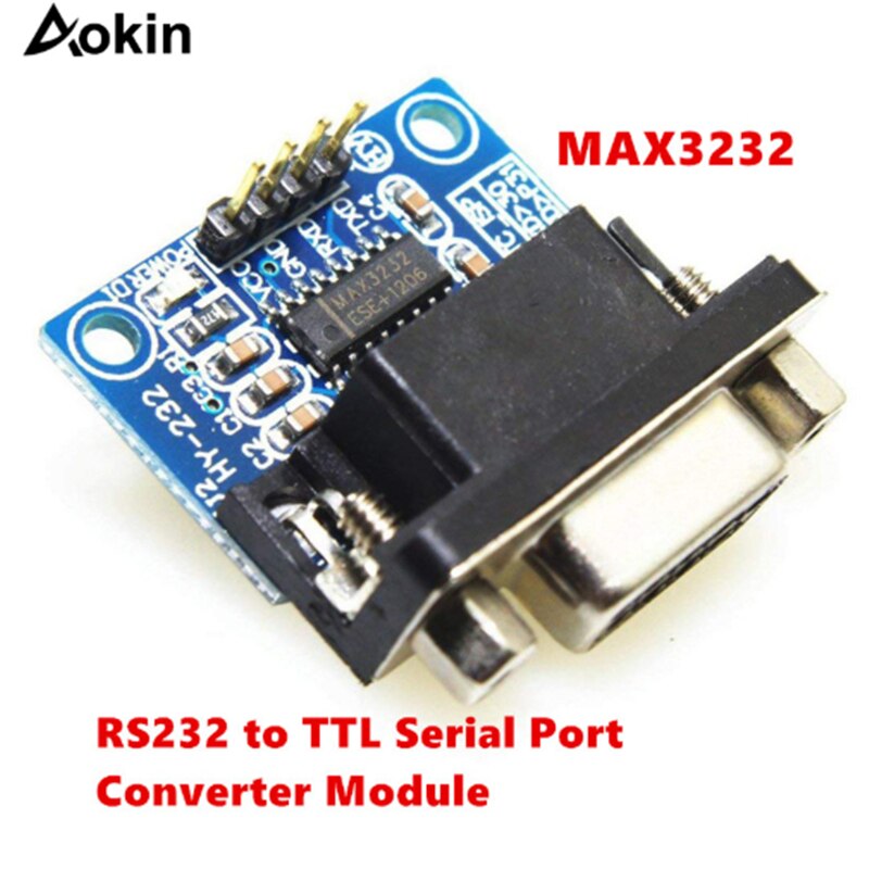 Aokin For MAX3232 RS232 to TTL Serial Port Converter Module DB9 Connector MAX232 Extension Board For Arduino Raspberry pi