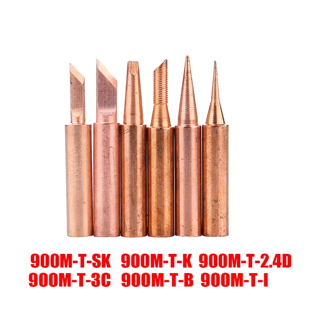 900M-T Pure Copper Soldering Tip Lead-free Solder Iron Tip Welding Sting BGA Soldering Rework Station Tool Kits