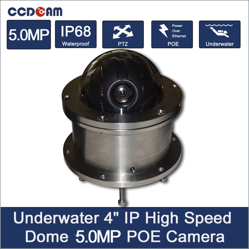 5MP Underwater IP Network IP68 POE PTZ camera for swimming pool and marine monitoring cable Max 100M