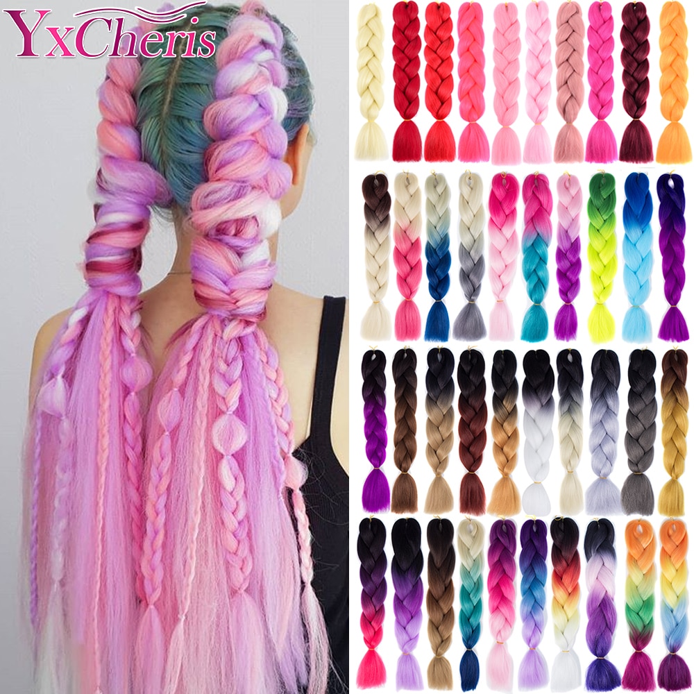 Hair Braid Synthetic Jumbo False Braid Pre Stretched Afro Wholesale Ombre Braiding Hair Extensions Color Dreadlocks