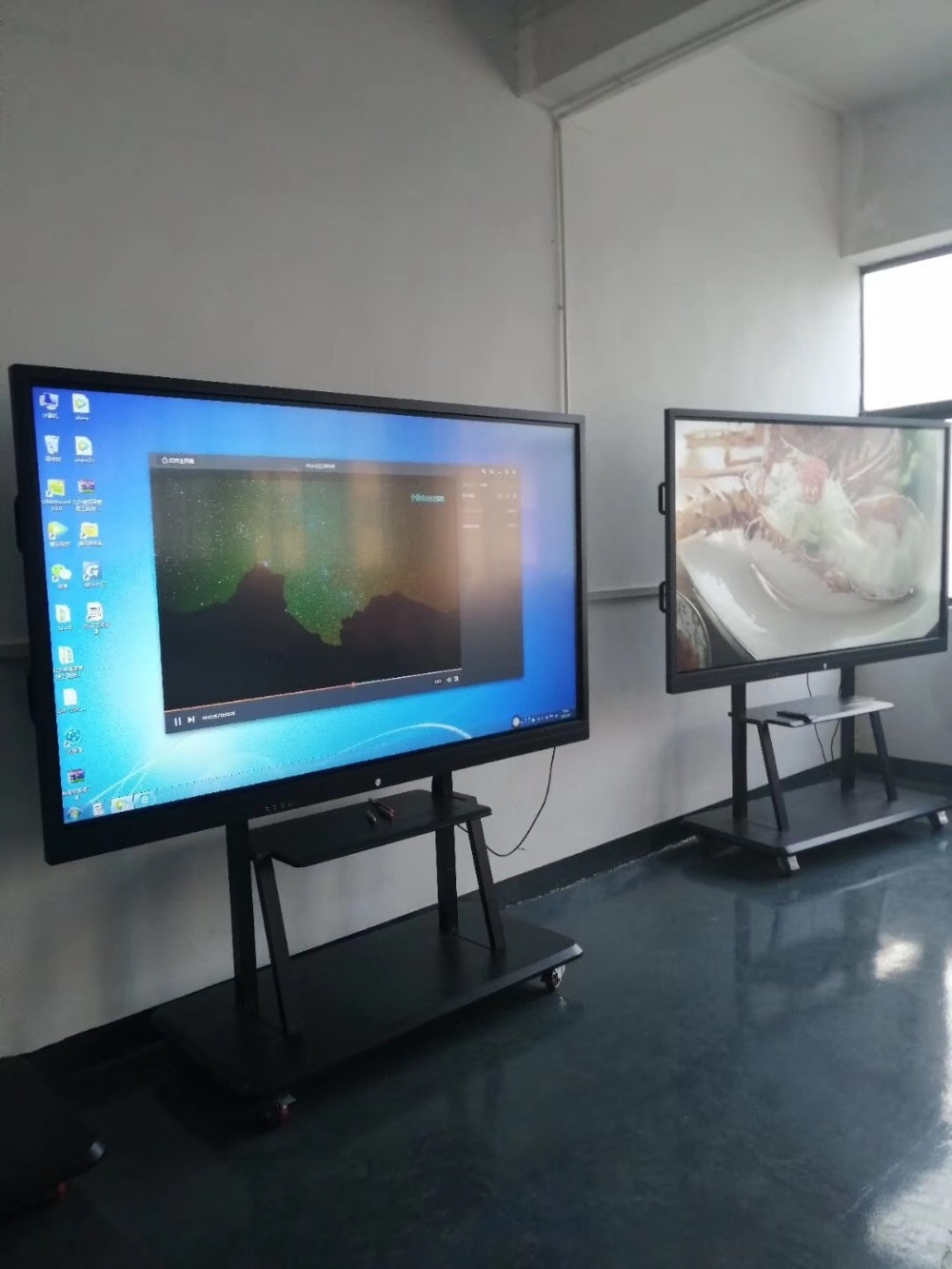 School Teaching New Equipment 65 Inch Interactive touch Smart White Board with pc buit in television TV