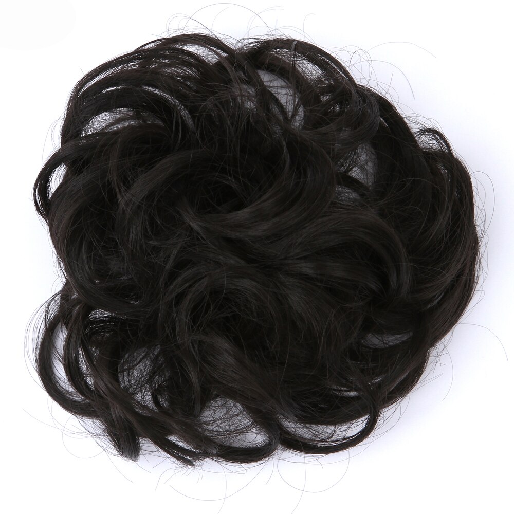 TOPREETY Heat Resistant Synthetic Hair Extension 35gr Curly Chignon Drawstring Rubber Band Updo Donut Q5